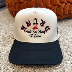 Black and White and red Embroidered trucker hat